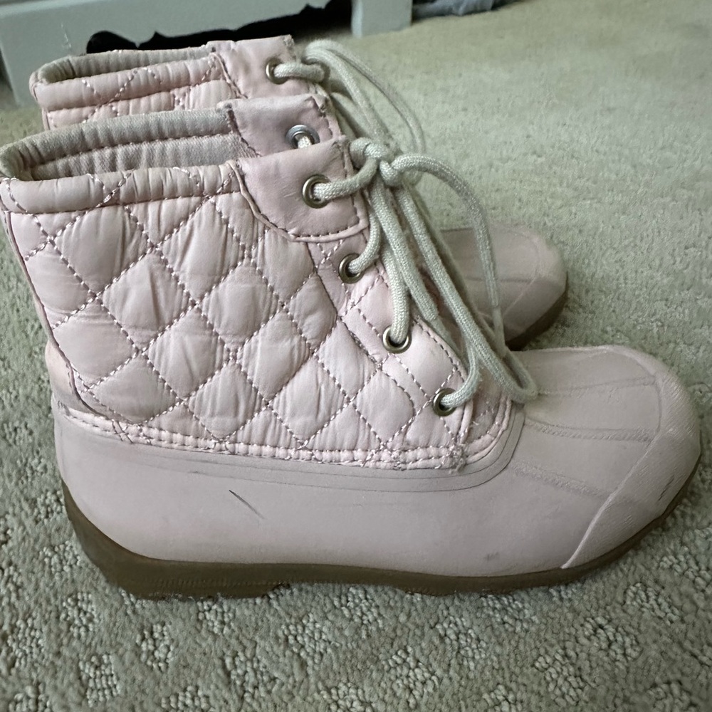 Zara Light Pink Quilted Boots